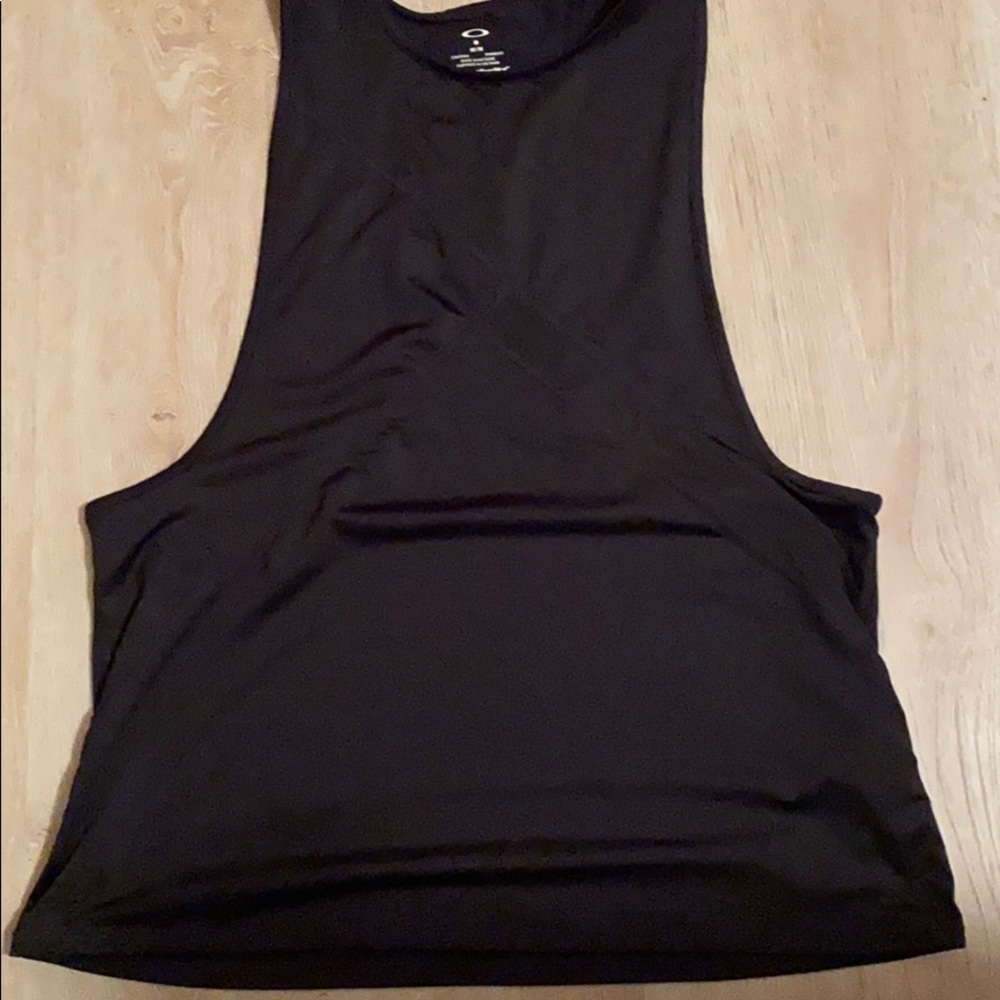 Oakley M open side racerback black tank top
